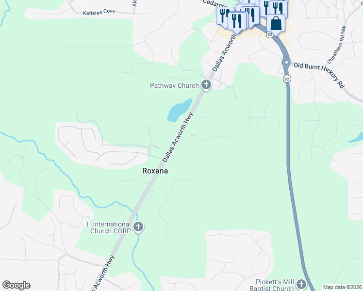 map of restaurants, bars, coffee shops, grocery stores, and more near 30 Fairwood Drive in Dallas
