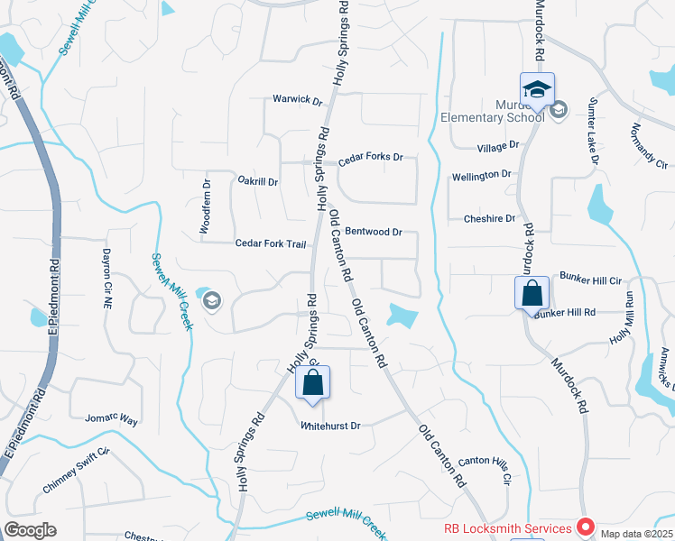 map of restaurants, bars, coffee shops, grocery stores, and more near 2311 Ravinia Court Northeast in Marietta