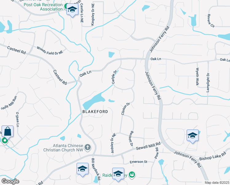 map of restaurants, bars, coffee shops, grocery stores, and more near 2160 West Carlyle Court in Marietta