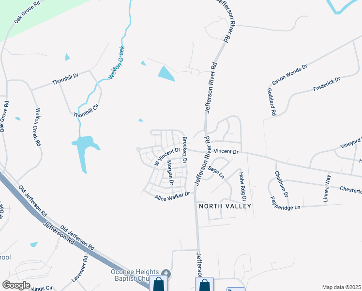 map of restaurants, bars, coffee shops, grocery stores, and more near 610 West Vincent Drive in Athens