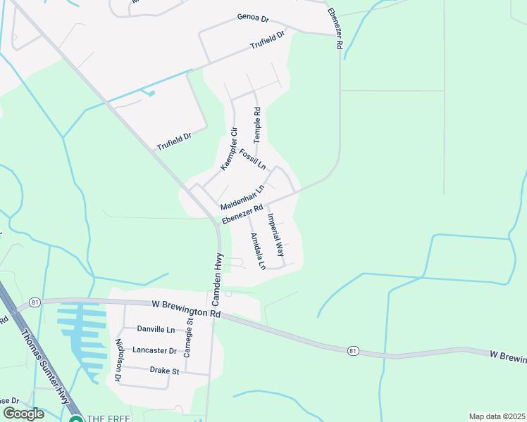 map of restaurants, bars, coffee shops, grocery stores, and more near 2885 Amidala Lane in Sumter