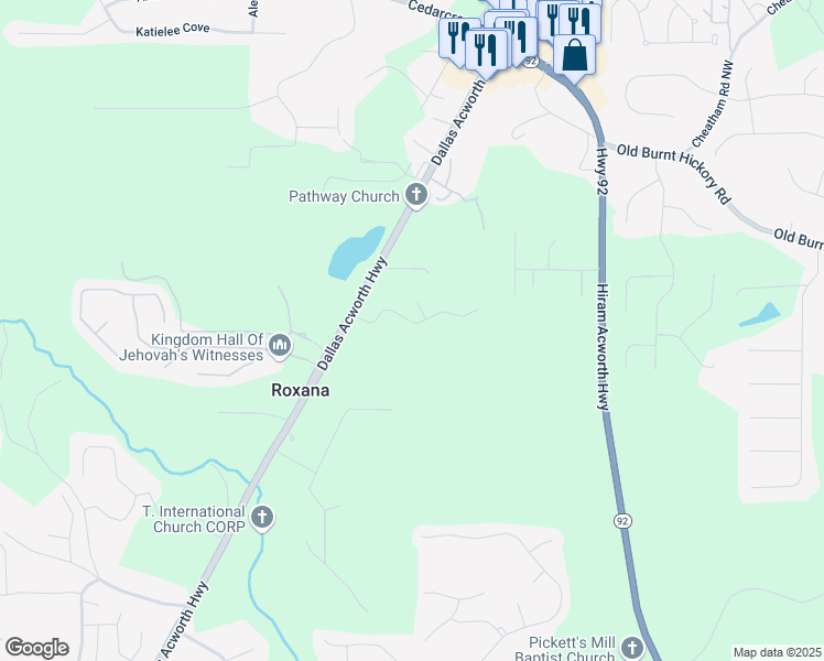map of restaurants, bars, coffee shops, grocery stores, and more near 166 Fairwood Drive in Dallas