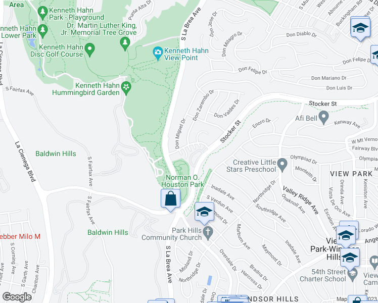 map of restaurants, bars, coffee shops, grocery stores, and more near 4670 Don Lorenzo Drive in Los Angeles