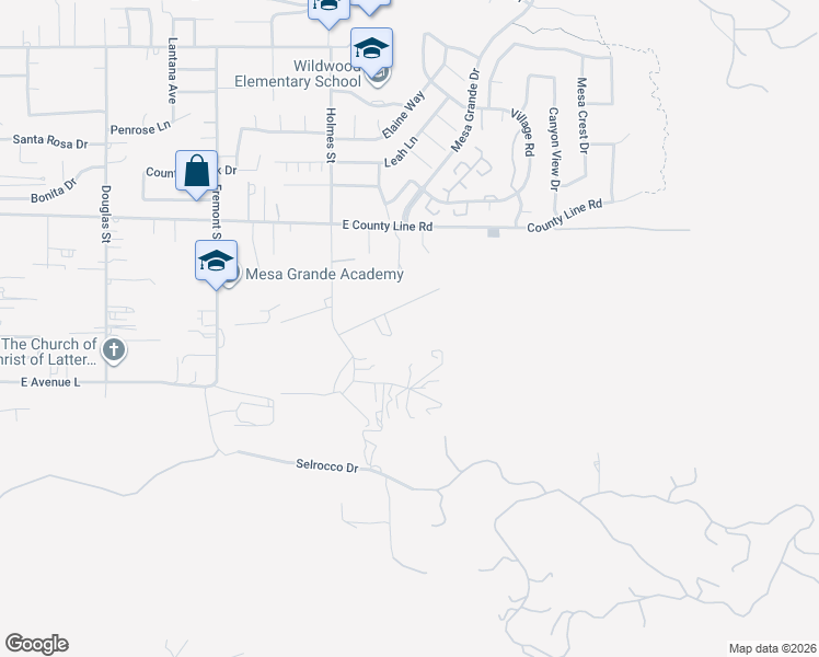 map of restaurants, bars, coffee shops, grocery stores, and more near 1007 Holmes Way in Calimesa
