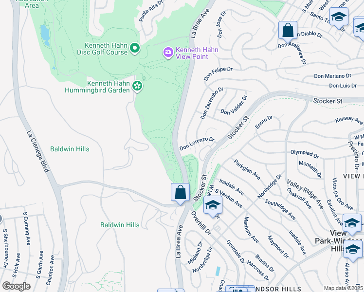 map of restaurants, bars, coffee shops, grocery stores, and more near in Ladera Heights