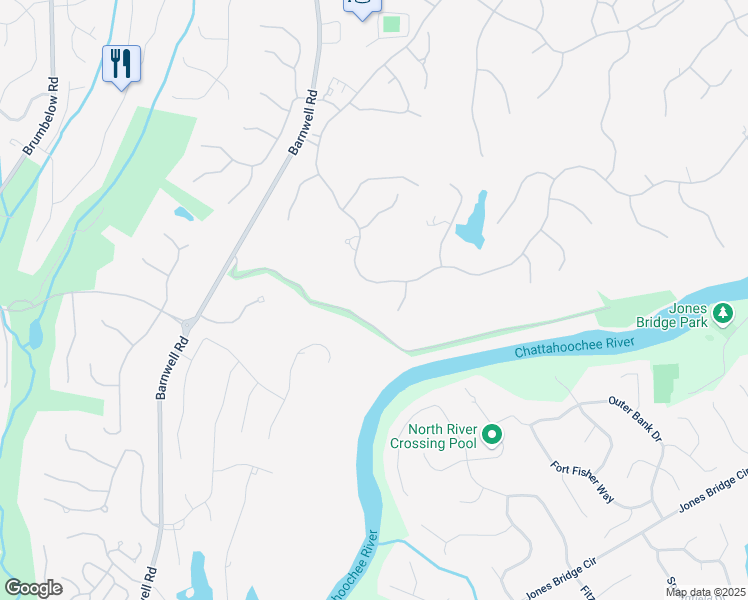 map of restaurants, bars, coffee shops, grocery stores, and more near 8957 Old Southwick Pass in Alpharetta