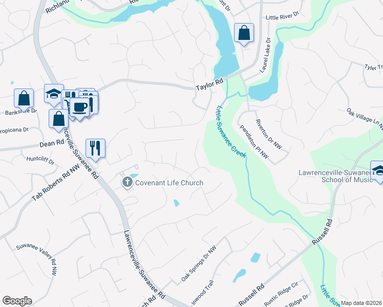 map of restaurants, bars, coffee shops, grocery stores, and more near 1930 Clinton Place in Lawrenceville