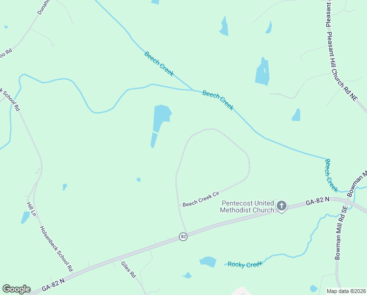 map of restaurants, bars, coffee shops, grocery stores, and more near 91 Beech Creek Circle in Winder