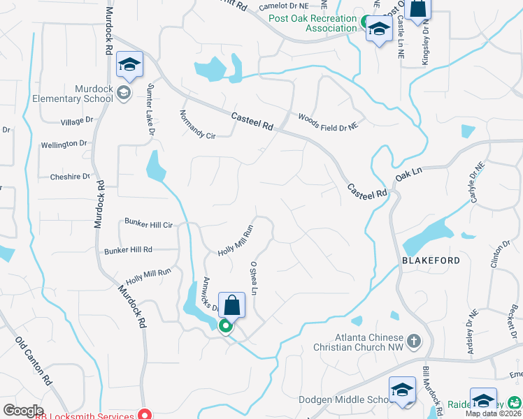 map of restaurants, bars, coffee shops, grocery stores, and more near 2109 Mitchell Court in Marietta