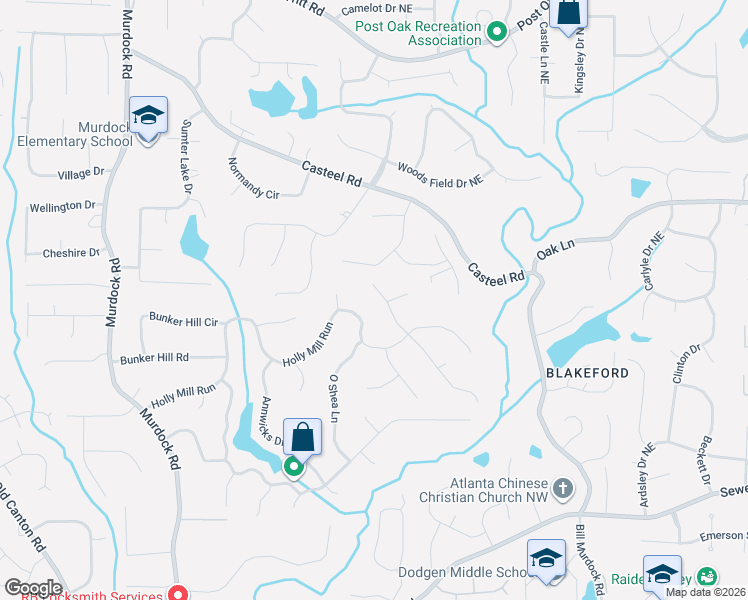 map of restaurants, bars, coffee shops, grocery stores, and more near 2051 Able Court Northeast in Marietta