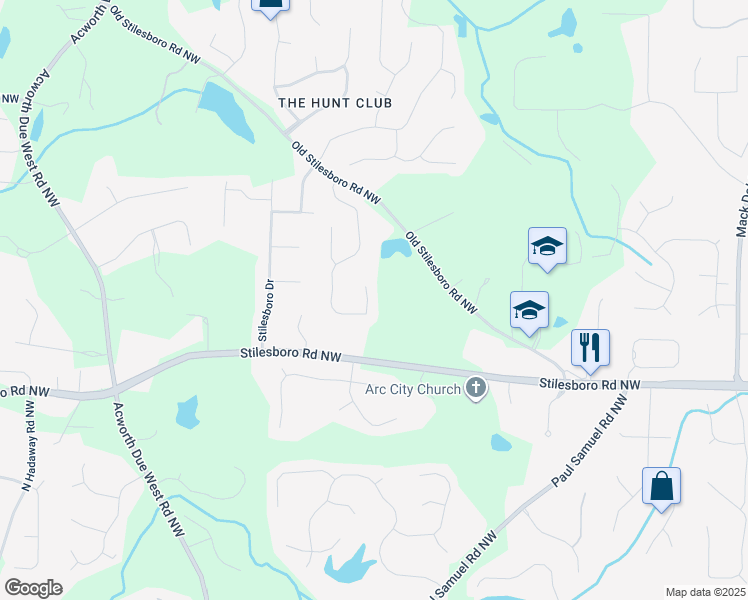 map of restaurants, bars, coffee shops, grocery stores, and more near 2011 Glenellen Drive Northwest in Kennesaw