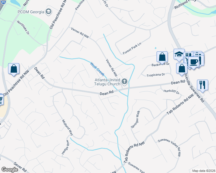 map of restaurants, bars, coffee shops, grocery stores, and more near 955 Spring Ives Drive in Lawrenceville