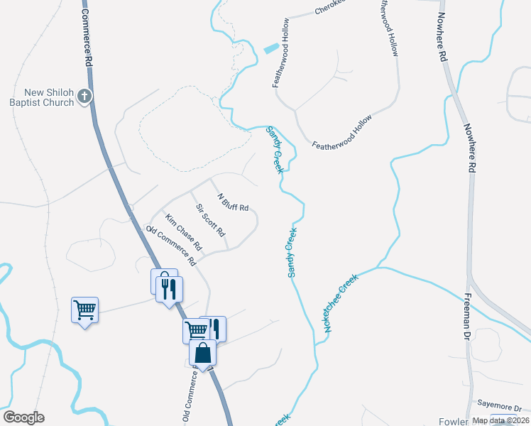 map of restaurants, bars, coffee shops, grocery stores, and more near 250 North Bluff Road in Athens