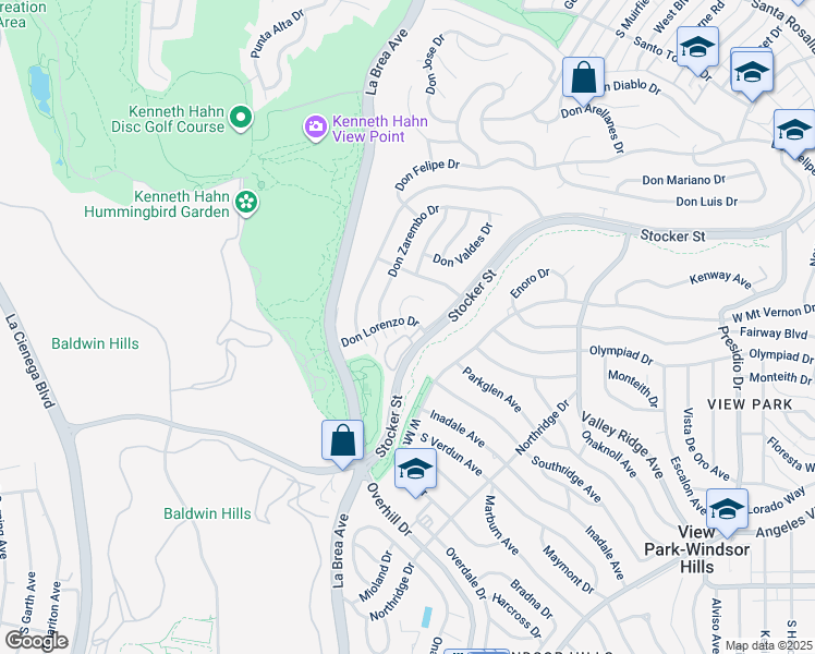 map of restaurants, bars, coffee shops, grocery stores, and more near 4620 Don Lorenzo Drive in Los Angeles