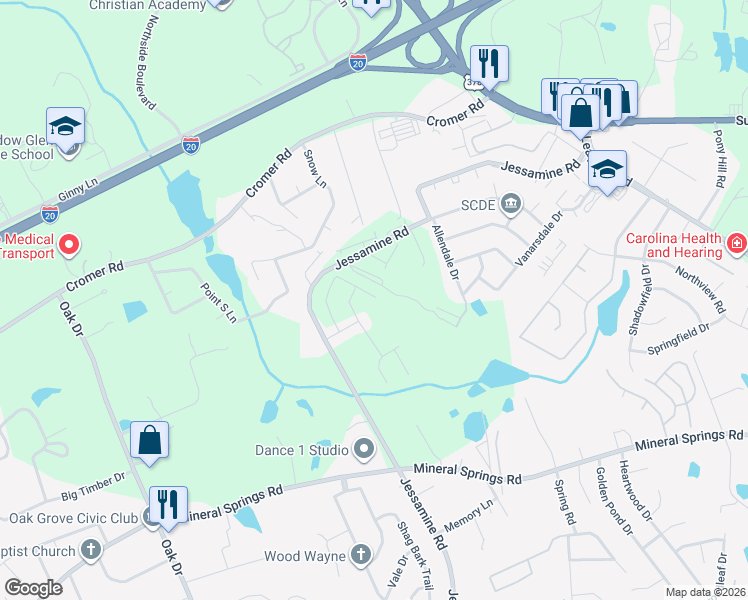 map of restaurants, bars, coffee shops, grocery stores, and more near 2004 Jessamine Road in Lexington