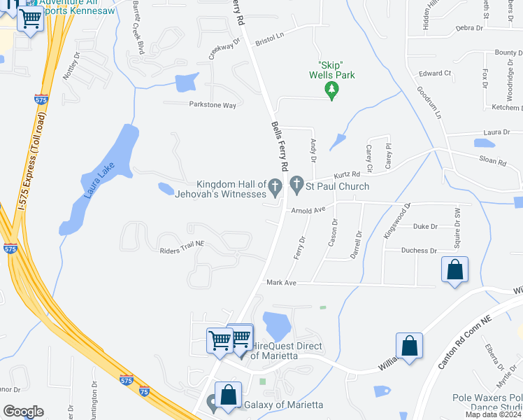 map of restaurants, bars, coffee shops, grocery stores, and more near 187 Plantation Meadows Court in Marietta