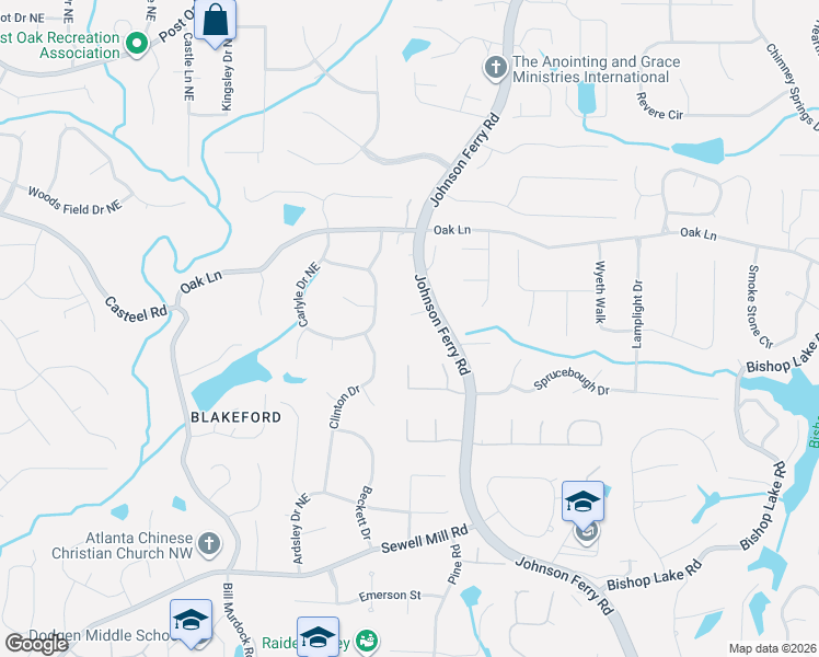 map of restaurants, bars, coffee shops, grocery stores, and more near 3909 Savannah Ridge Drive Northeast in Marietta