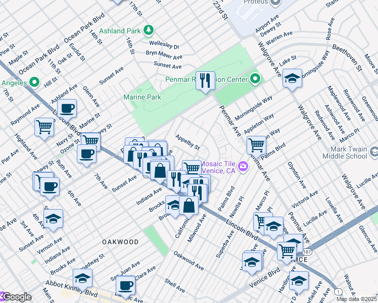 map of restaurants, bars, coffee shops, grocery stores, and more near 806 Valita Street in Los Angeles