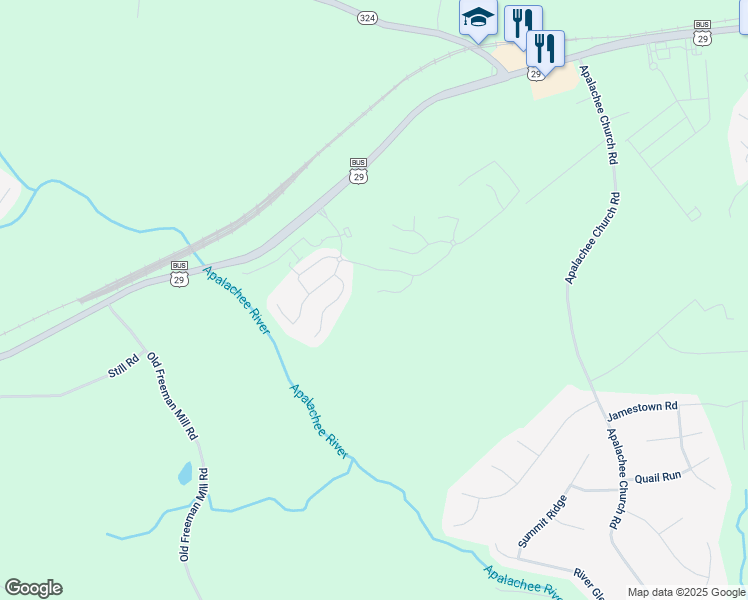 map of restaurants, bars, coffee shops, grocery stores, and more near 230 Auburn Station Drive in Auburn