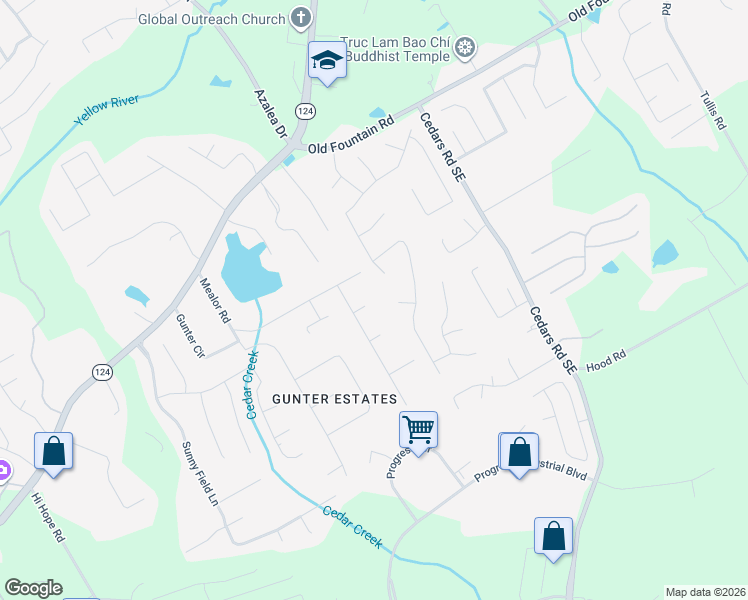 map of restaurants, bars, coffee shops, grocery stores, and more near 1185 Winterberry Court in Lawrenceville