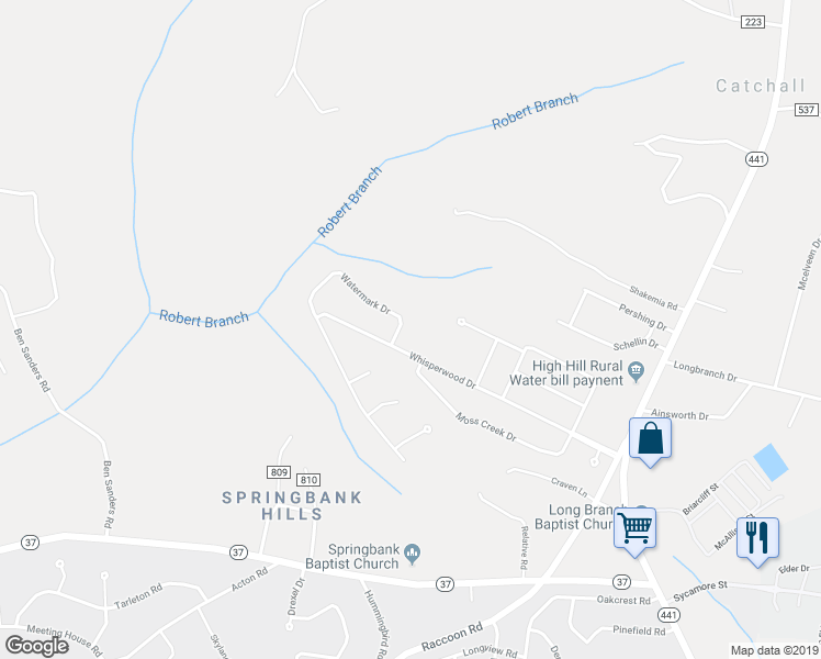 map of restaurants, bars, coffee shops, grocery stores, and more near 2890 Watermark Drive in Dalzell