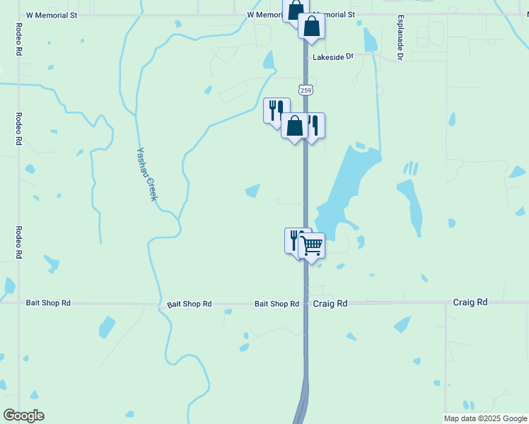 map of restaurants, bars, coffee shops, grocery stores, and more near 320 West Deramus Lane in Broken Bow