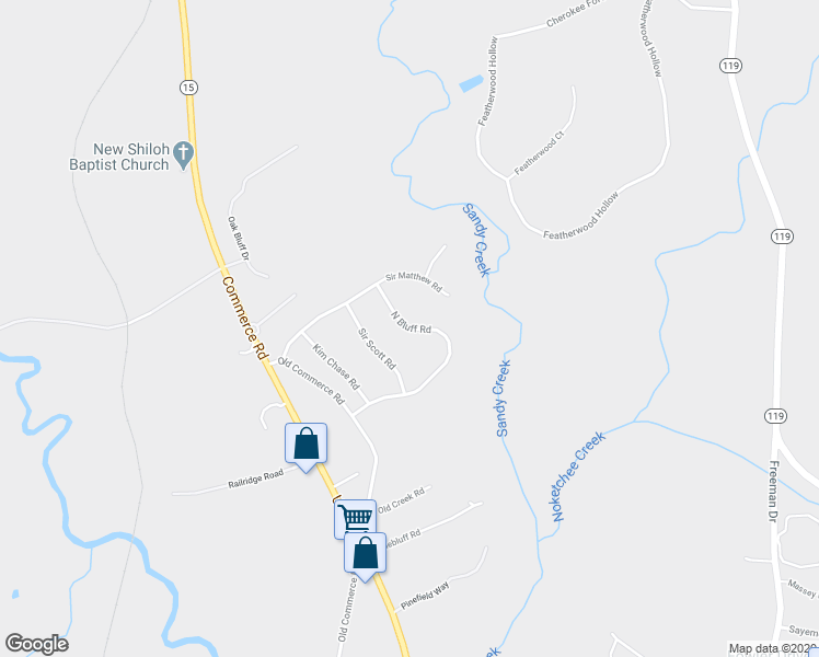 map of restaurants, bars, coffee shops, grocery stores, and more near 307 North Bluff Road in Athens