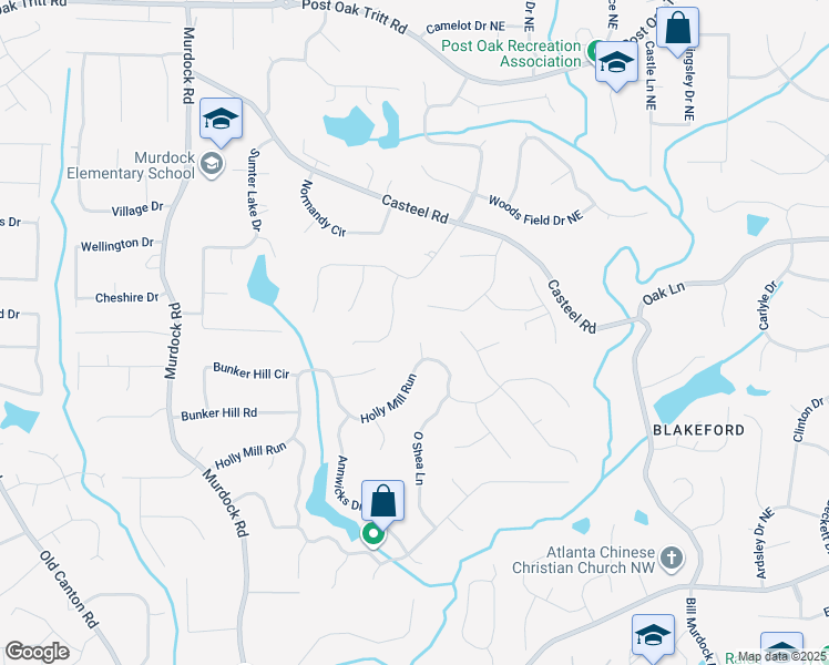 map of restaurants, bars, coffee shops, grocery stores, and more near 2109 Mitchell Court in Marietta
