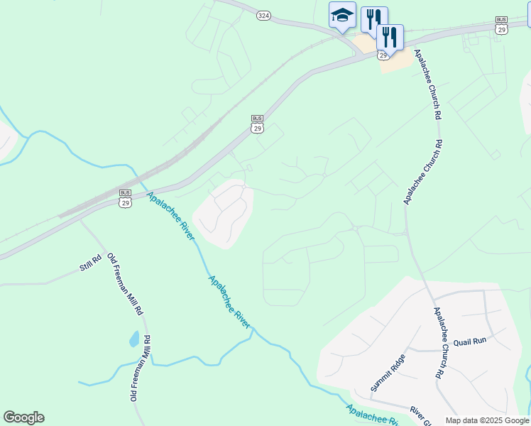 map of restaurants, bars, coffee shops, grocery stores, and more near 230 Auburn Station Drive in Auburn