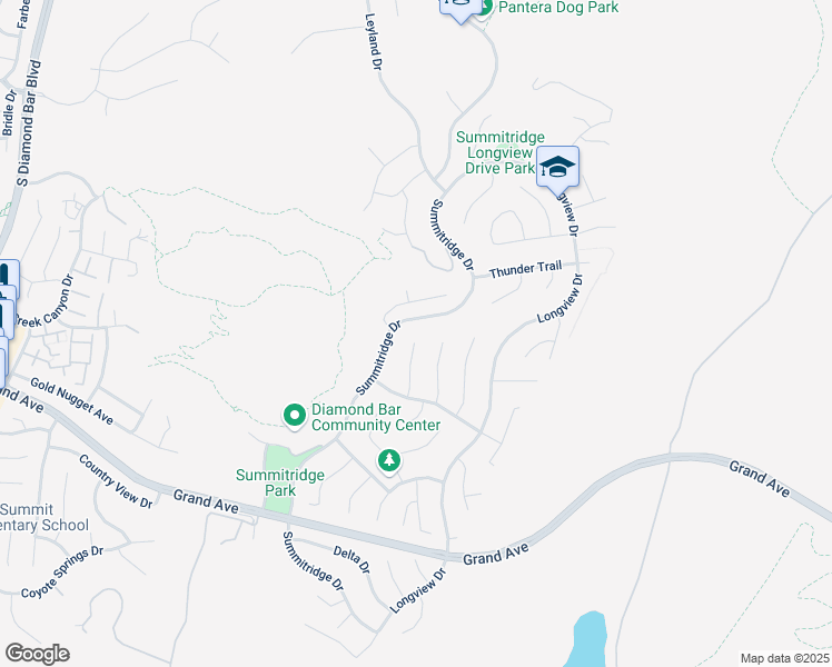 map of restaurants, bars, coffee shops, grocery stores, and more near 1086 Summitridge Drive in Diamond Bar