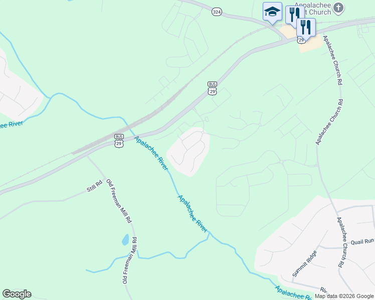 map of restaurants, bars, coffee shops, grocery stores, and more near 1 Auburn Crossing Drive in Auburn