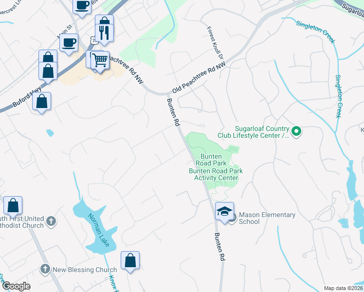 map of restaurants, bars, coffee shops, grocery stores, and more near 3221 Bunten Road in Duluth