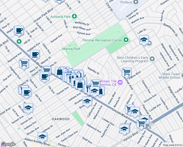 map of restaurants, bars, coffee shops, grocery stores, and more near 708 Valita Street in Los Angeles