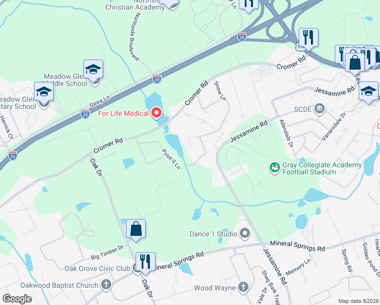 map of restaurants, bars, coffee shops, grocery stores, and more near 101 Snow Lane in Lexington