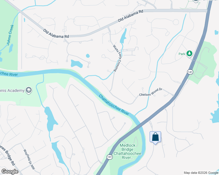 map of restaurants, bars, coffee shops, grocery stores, and more near 9050 Waits Ferry Crossing in Duluth