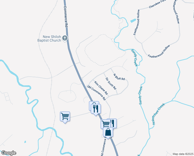 map of restaurants, bars, coffee shops, grocery stores, and more near 457 North Bluff Road in Athens