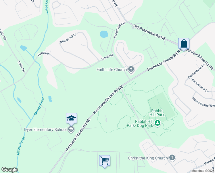 map of restaurants, bars, coffee shops, grocery stores, and more near 1950 Hurricane Shoals Road Northeast in Dacula