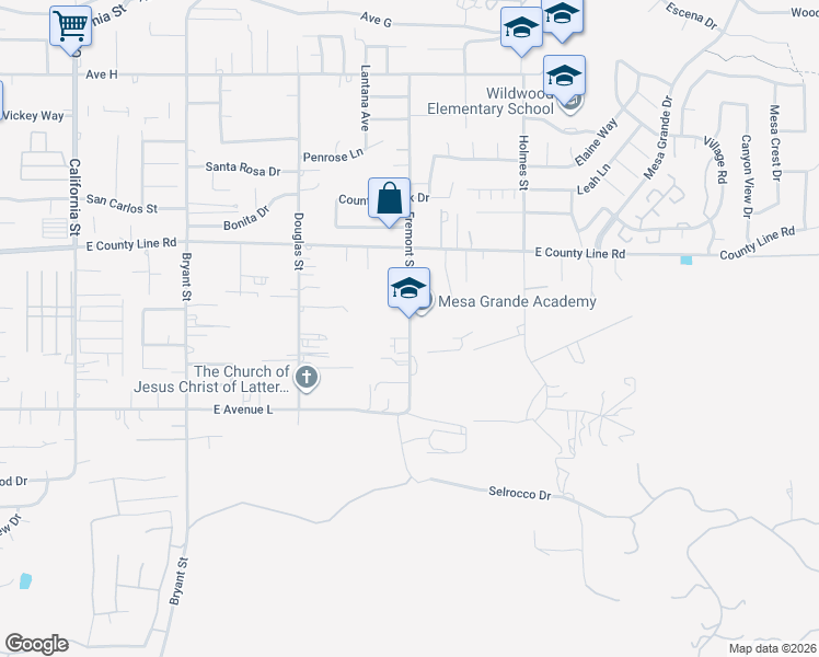 map of restaurants, bars, coffee shops, grocery stores, and more near 1013 Fremont Street in Calimesa