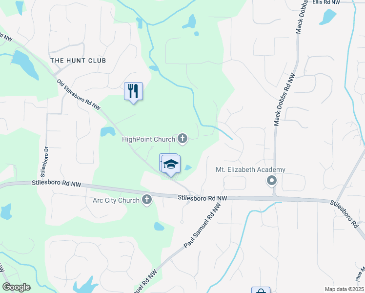 map of restaurants, bars, coffee shops, grocery stores, and more near 3656 Old Stilesboro Road Northwest in Kennesaw