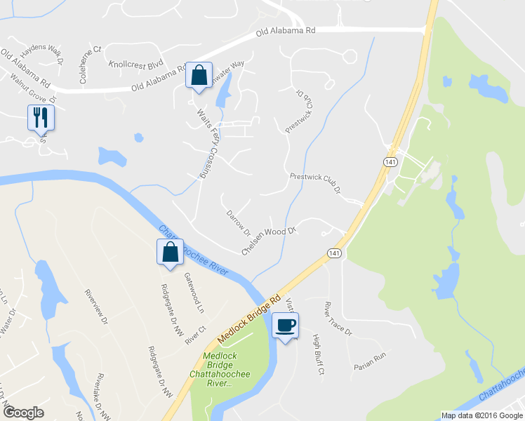 map of restaurants, bars, coffee shops, grocery stores, and more near 320 Mossy Pointe in Duluth