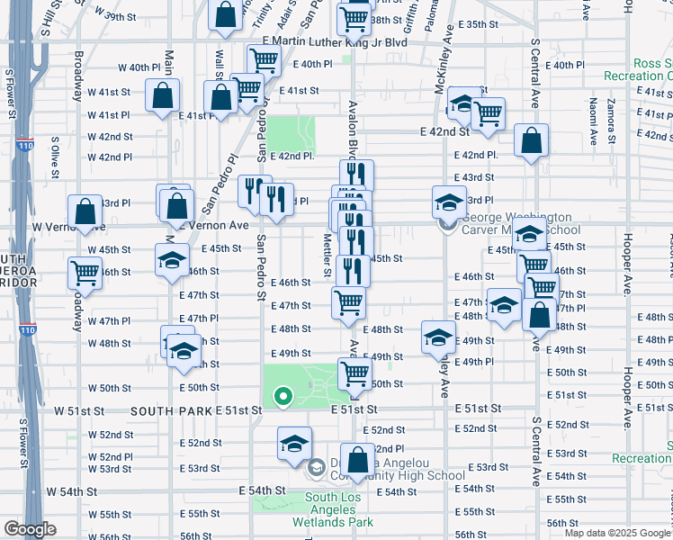 map of restaurants, bars, coffee shops, grocery stores, and more near 4462 Mettler Street in Los Angeles