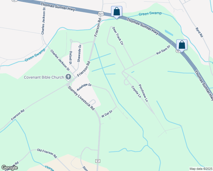 map of restaurants, bars, coffee shops, grocery stores, and more near 2645 Antelope Drive in Dalzell