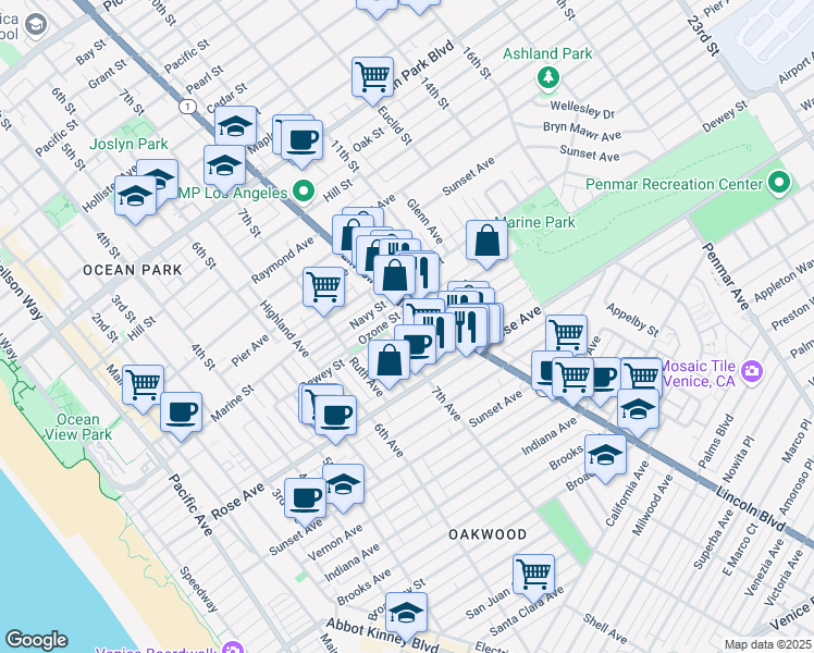 map of restaurants, bars, coffee shops, grocery stores, and more near in 