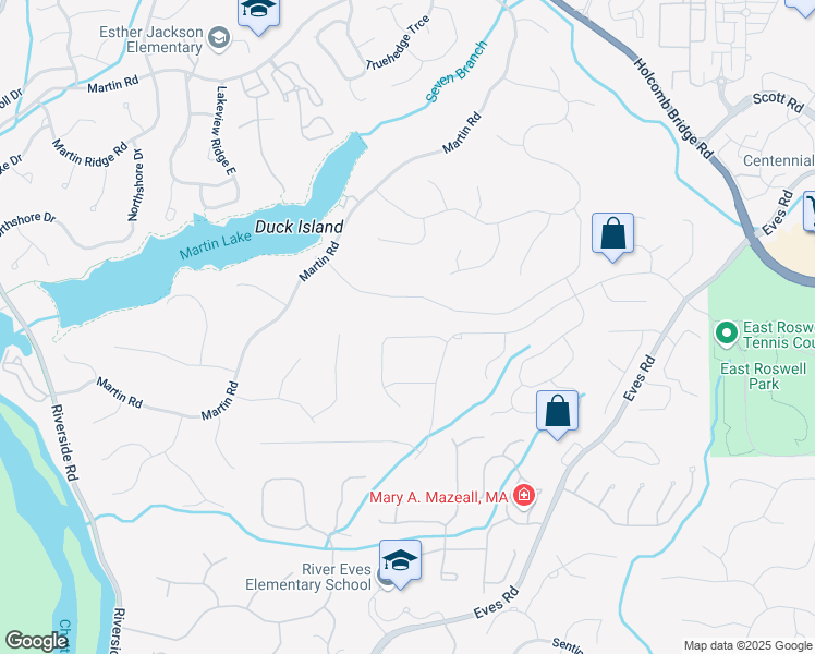 map of restaurants, bars, coffee shops, grocery stores, and more near 1040 Windfaire Place in Roswell