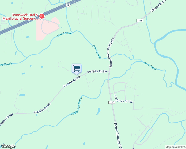 map of restaurants, bars, coffee shops, grocery stores, and more near 535 Turnpike Road Southwest in Brunswick