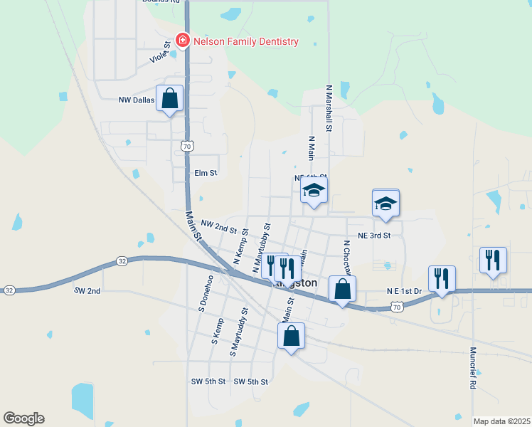 map of restaurants, bars, coffee shops, grocery stores, and more near 401 South Maytuddy Street in Kingston