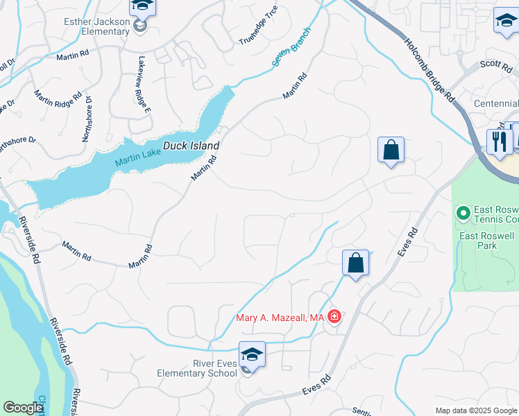 map of restaurants, bars, coffee shops, grocery stores, and more near 1040 Windfaire Place in Roswell