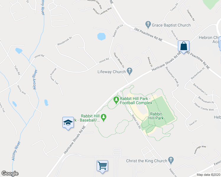 map of restaurants, bars, coffee shops, grocery stores, and more near 1950 Hurricane Shoals Road Northeast in Dacula