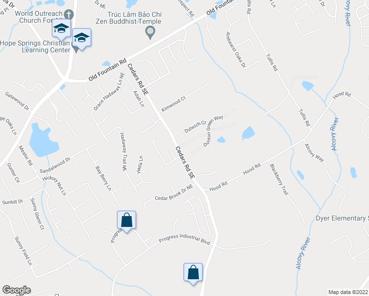 map of restaurants, bars, coffee shops, grocery stores, and more near 1361 Culverstone Drive in Lawrenceville