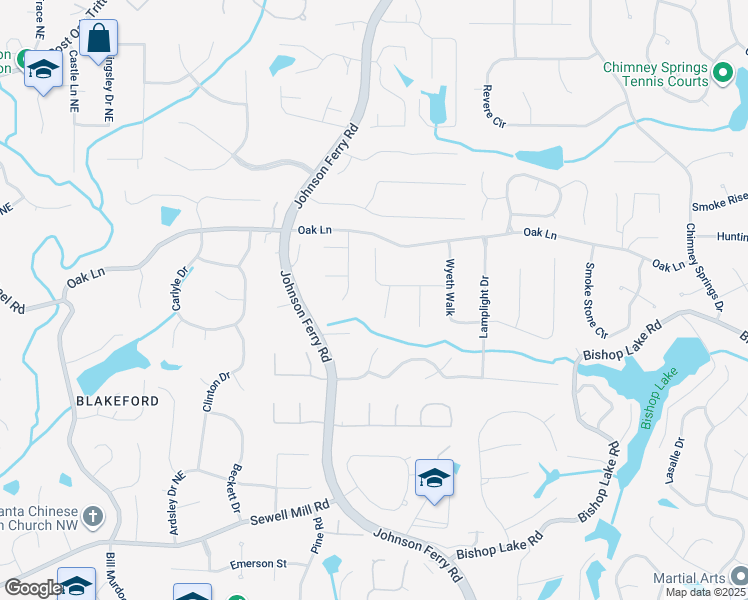 map of restaurants, bars, coffee shops, grocery stores, and more near 2122 Rockland Ct in Marietta